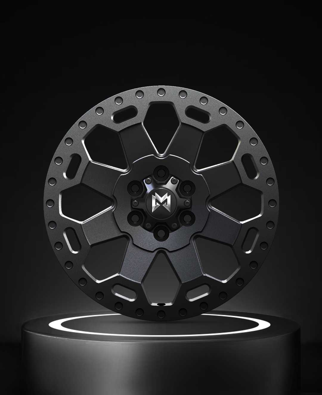 Forged aluminum alloy wheel hub-modified style 1 (frosted black)